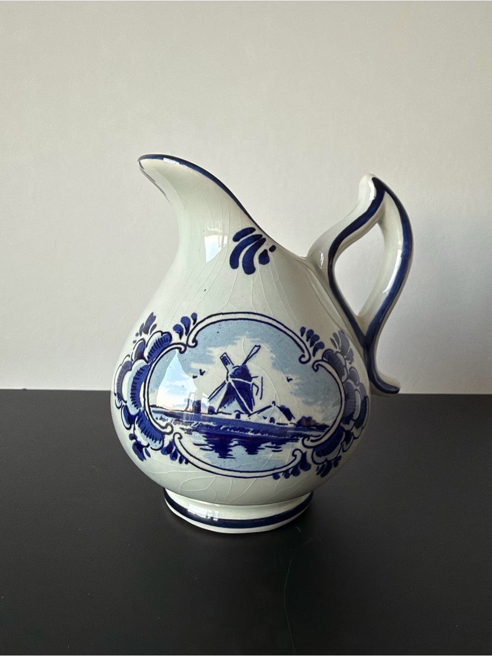 Vintage Delft Mini Blue and White Creamy Pitcher Made in Holland